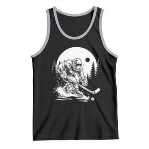 Bigfoot Playing Ice Hockey Tank Top Funny Cryptid Sports Gift TS12 Black Athletic Heather Print Your Wear