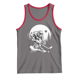 Bigfoot Playing Ice Hockey Tank Top Funny Cryptid Sports Gift TS12 Deep Heather Red Print Your Wear