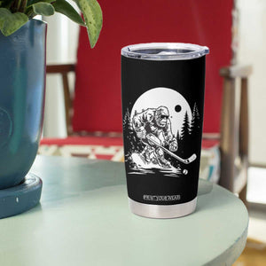 Bigfoot Playing Ice Hockey Tumbler Cup Funny Cryptid Sports Gift TS12 Print Your Wear