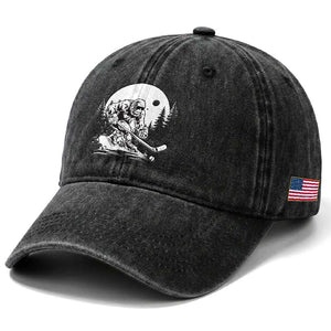 Bigfoot Playing Ice Hockey Washed Cotton Baseball Cap Funny Cryptid Sports Gift TS12 Print Your Wear
