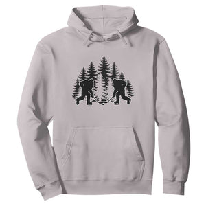 Funny Bigfoot Playing Ice Hockey Hoodie Cryptid Lover Gift TS12 Ice Gray Print Your Wear