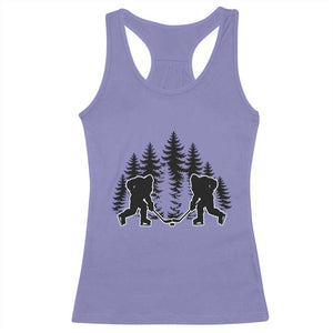 Funny Bigfoot Playing Ice Hockey Racerback Tank Top Cryptid Lover Gift TS12 Violet Print Your Wear