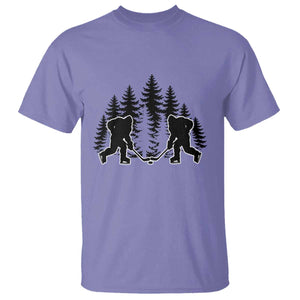 Funny Bigfoot Playing Ice Hockey T Shirt Cryptid Lover Gift TS12 Violet Print Your Wear