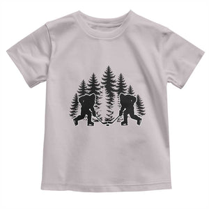 Funny Bigfoot Playing Ice Hockey Toddler T Shirt Cryptid Lover Gift TS12 Ice Gray Print Your Wear