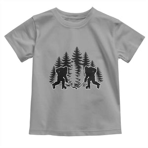 Funny Bigfoot Playing Ice Hockey Toddler T Shirt Cryptid Lover Gift TS12 Sport Gray Print Your Wear