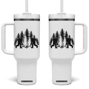Funny Bigfoot Playing Ice Hockey Tumbler With Handle Cryptid Lover Gift TS12 One Size: 40 oz White Print Your Wear