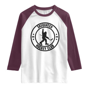 Legendary Sasquatch Hockey Club Raglan Shirt Funny Ice Hockey Gift TS12 White Maroon Print Your Wear