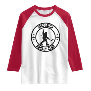 Legendary Sasquatch Hockey Club Raglan Shirt Funny Ice Hockey Gift TS12 White Red Print Your Wear