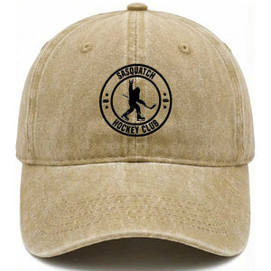 Legendary Sasquatch Hockey Club Washed Cotton Baseball Cap Funny Ice Hockey Gift TS12 Print Your Wear