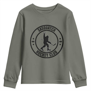 Legendary Sasquatch Hockey Club Youth Sweatshirt Funny Ice Hockey Gift TS12 Military Green Print Your Wear