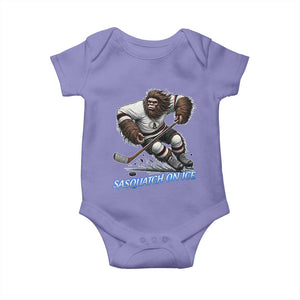 Sasquatch On Ice Baby Onesie Funny Bigfoot Hockey Player Gift TS12 Violet Print Your Wear