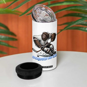Sasquatch On Ice 4 in 1 Can Cooler Tumbler Funny Bigfoot Hockey Player Gift TS12 Print Your Wear