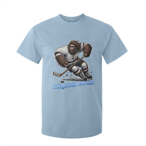 Sasquatch On Ice T Shirt For Kid Funny Bigfoot Hockey Player Gift TS12 Light Blue Print Your Wear
