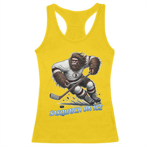 Sasquatch On Ice Racerback Tank Top Funny Bigfoot Hockey Player Gift TS12 Daisy Print Your Wear