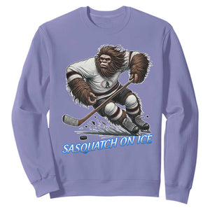 Sasquatch On Ice Sweatshirt Funny Bigfoot Hockey Player Gift TS12 Violet Print Your Wear