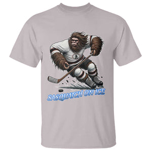 Sasquatch On Ice T Shirt Funny Bigfoot Hockey Player Gift TS12 Ice Gray Print Your Wear