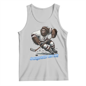 Sasquatch On Ice Tank Top Funny Bigfoot Hockey Player Gift TS12 Ash Print Your Wear