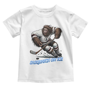 Sasquatch On Ice Toddler T Shirt Funny Bigfoot Hockey Player Gift TS12 White Print Your Wear