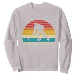 Bigfoot Hockey Legend Sweatshirt Retro Sasquatch Cryptid Player Gift TS12 Ice Gray Print Your Wear