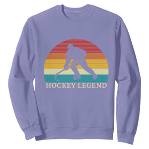 Bigfoot Hockey Legend Sweatshirt Retro Sasquatch Cryptid Player Gift TS12 Violet Print Your Wear