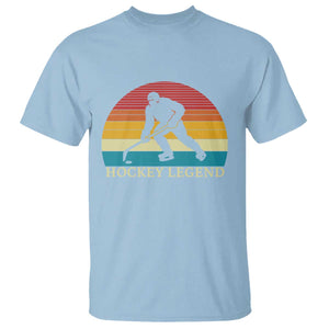 Bigfoot Hockey Legend T Shirt Retro Sasquatch Cryptid Player Gift TS12 Light Blue Print Your Wear