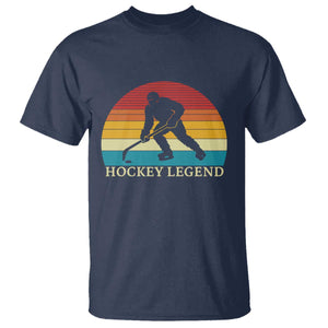 Bigfoot Hockey Legend T Shirt Retro Sasquatch Cryptid Player Gift TS12 Navy Print Your Wear