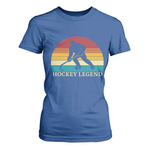 Bigfoot Hockey Legend T Shirt For Women Retro Sasquatch Cryptid Player Gift TS12 Royal Blue Print Your Wear