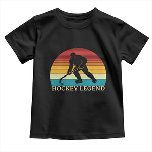 Bigfoot Hockey Legend Toddler T Shirt Retro Sasquatch Cryptid Player Gift TS12 Black Print Your Wear