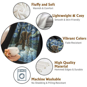 Cryptid Hockey Bigfoot Starry Night Inspired Funny Gift Throw Blanket TS12 Print Your Wear