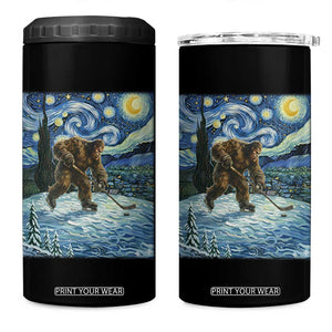 Cryptid Hockey Bigfoot Starry Night Inspired Funny Gift 4 in 1 Can Cooler Tumbler TS12 One Size: 16 oz Black Print Your Wear