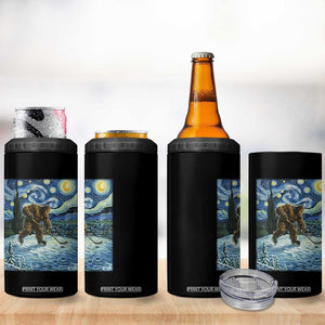 Cryptid Hockey Bigfoot Starry Night Inspired Funny Gift 4 in 1 Can Cooler Tumbler TS12 Print Your Wear