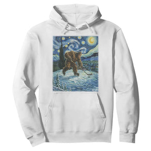 Cryptid Hockey Bigfoot Starry Night Inspired Funny Gift Hoodie TS12 White Print Your Wear