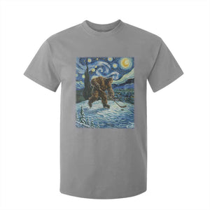 Cryptid Hockey Bigfoot Starry Night Inspired Funny Gift T Shirt For Kid TS12 Sport Gray Print Your Wear