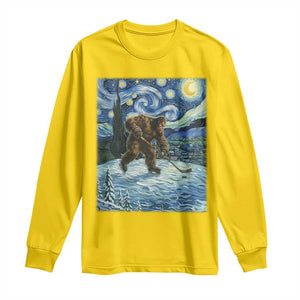 Cryptid Hockey Bigfoot Starry Night Inspired Funny Gift Long Sleeve Shirt TS12 Daisy Print Your Wear