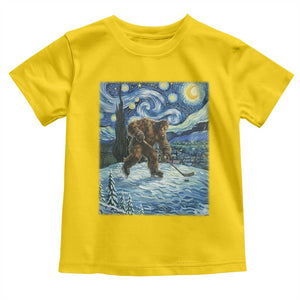 Cryptid Hockey Bigfoot Starry Night Inspired Funny Gift Toddler T Shirt TS12 Daisy Print Your Wear