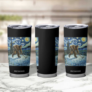 Cryptid Hockey Bigfoot Starry Night Inspired Funny Gift Tumbler Cup TS12 Print Your Wear