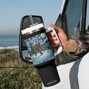 Cryptid Hockey Bigfoot Starry Night Inspired Funny Gift Tumbler With Handle TS12 Print Your Wear