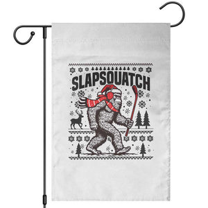 Slapsquatch Hockey Player Garden Flag Funny Bigfoot Ugly Christmas Gift TS12 White Print Your Wear