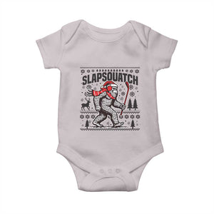 Slapsquatch Hockey Player Baby Onesie Funny Bigfoot Ugly Christmas Gift TS12 Ice Gray Print Your Wear