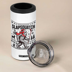Slapsquatch Hockey Player 4 in 1 Can Cooler Tumbler Funny Bigfoot Ugly Christmas Gift TS12 Print Your Wear