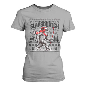 Slapsquatch Hockey Player T Shirt For Women Funny Bigfoot Ugly Christmas Gift TS12 Sport Gray Print Your Wear
