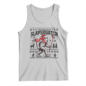 Slapsquatch Hockey Player Tank Top Funny Bigfoot Ugly Christmas Gift TS12 Ash Print Your Wear