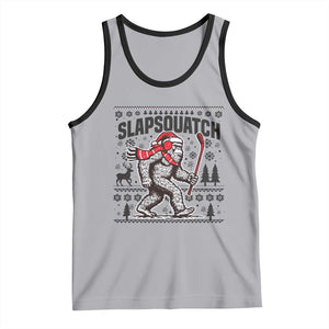 Slapsquatch Hockey Player Tank Top Funny Bigfoot Ugly Christmas Gift TS12 Athletic Heather Black Print Your Wear