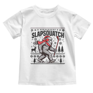 Slapsquatch Hockey Player Toddler T Shirt Funny Bigfoot Ugly Christmas Gift TS12 White Print Your Wear