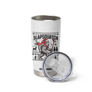 Slapsquatch Hockey Player Tumbler Cup Funny Bigfoot Ugly Christmas Gift TS12 Print Your Wear