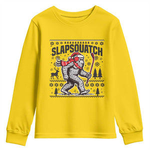 Slapsquatch Hockey Player Youth Sweatshirt Funny Bigfoot Ugly Christmas Gift TS12 Daisy Print Your Wear