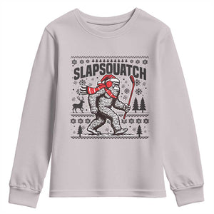 Slapsquatch Hockey Player Youth Sweatshirt Funny Bigfoot Ugly Christmas Gift TS12 Ice Gray Print Your Wear
