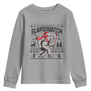 Slapsquatch Hockey Player Youth Sweatshirt Funny Bigfoot Ugly Christmas Gift TS12 Sport Gray Print Your Wear