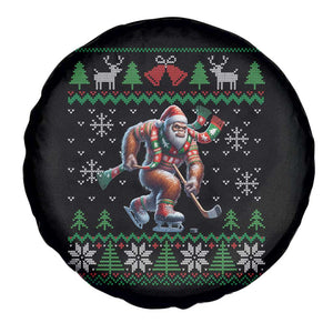 Ugly Christmas Bigfoot Playing Hockey Spare Tire Cover Funny Xmas Gift TS12 Print Your Wear