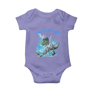 Hockeysaurus Baby Onesie Funny Dinosaur Playing Ice Hockey Gift TS12 Violet Print Your Wear